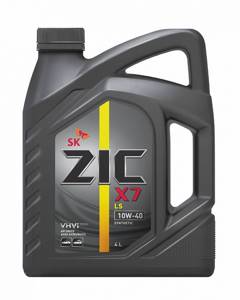 ZIC X7 LS 10w40  4л синтетика, масло моторное, замена ZIC A+